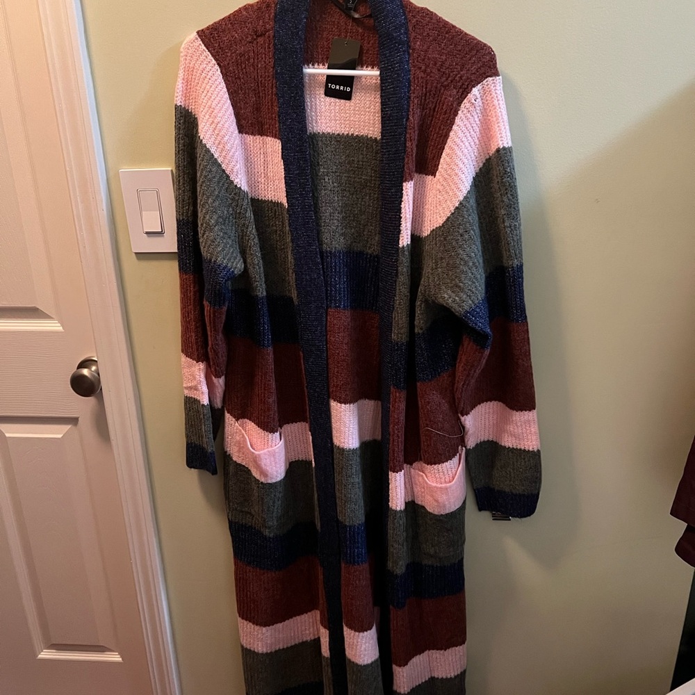 Long line sweater.
